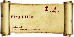 Piry Lilla névjegykártya
